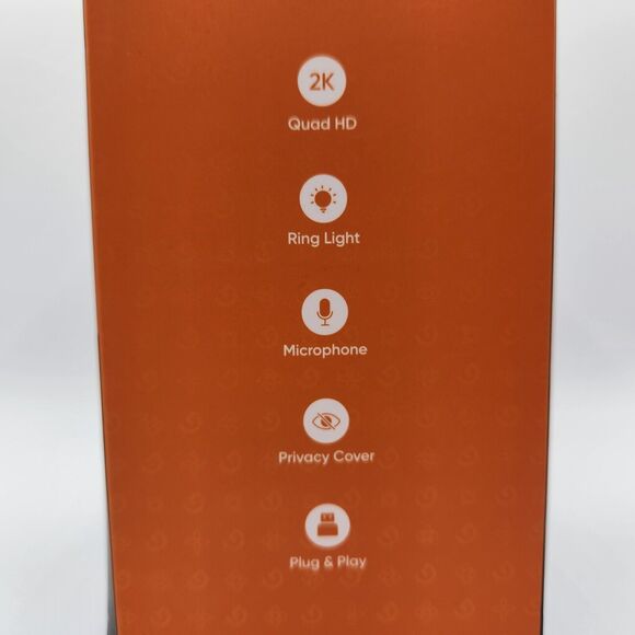 GUSGU G910 2K Quad HD Webcam, with Microphone & Ring Light & Privacy Cover - Picture 2 of 5